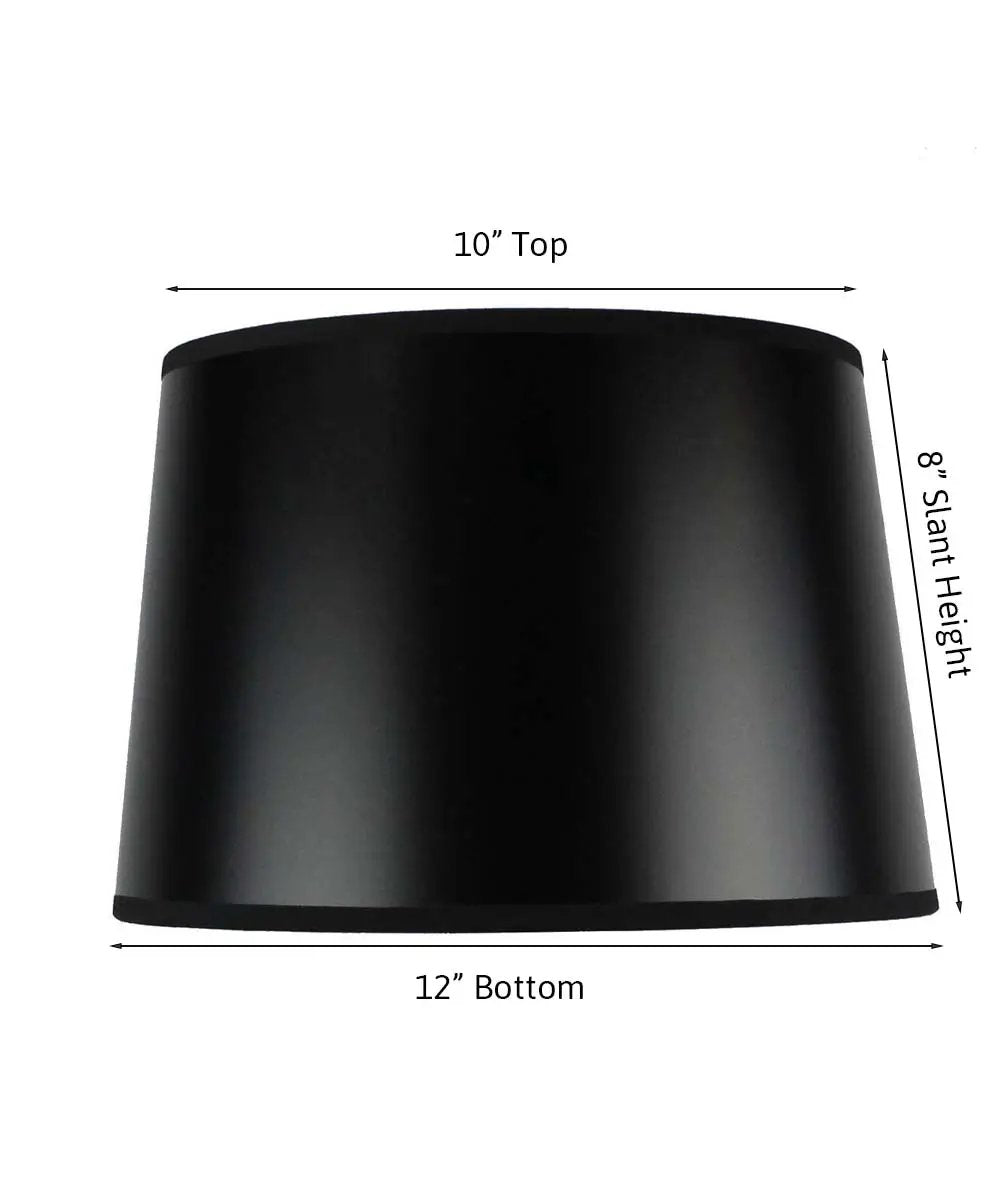 Shallow Drum Lamp Shade | 12W X 8H | Hardback | Black