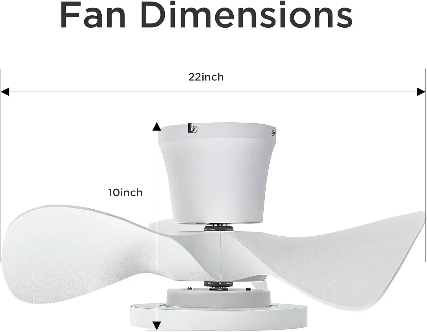 22 Inch Quiet Ceiling Fan With LED Light And Remote Control from PriceLows™