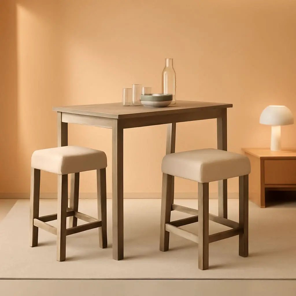 Taupe Upholstered Counter Height Elegant Dining Set from PriceLows™