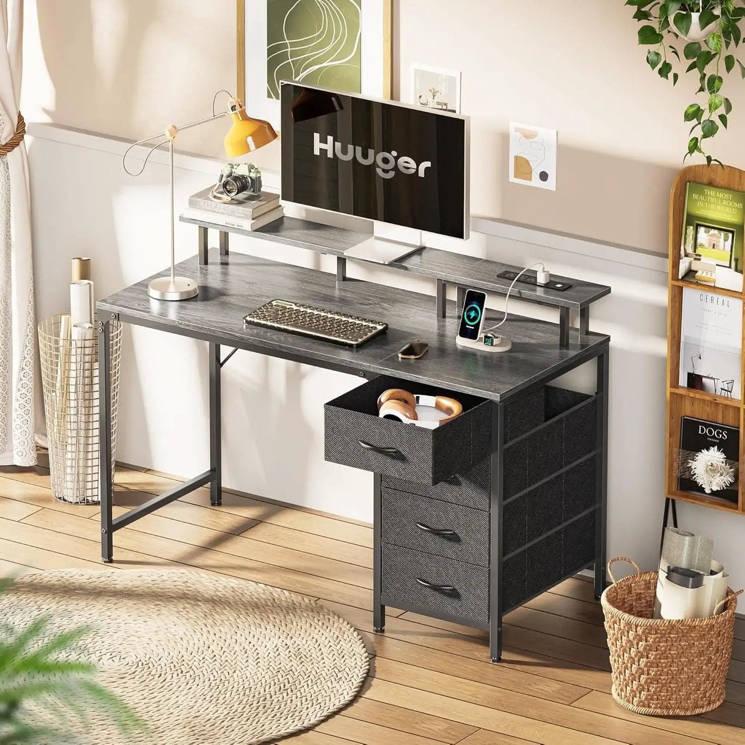 47 Inch Computer Desk With LED Lights For Home Office from PriceLows™