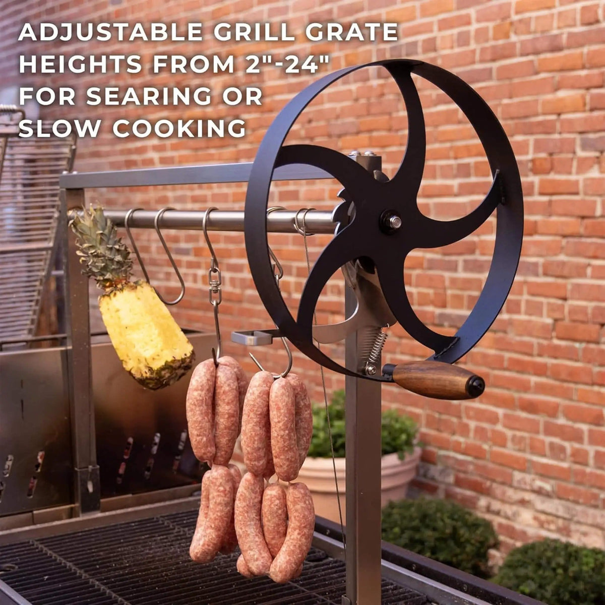 Extra-Large Argentine Santa Maria Wood Fire And Charcoal BBQ Grill With Brasero | Stainless Steel | Outdoor Grill | Outdoor Living