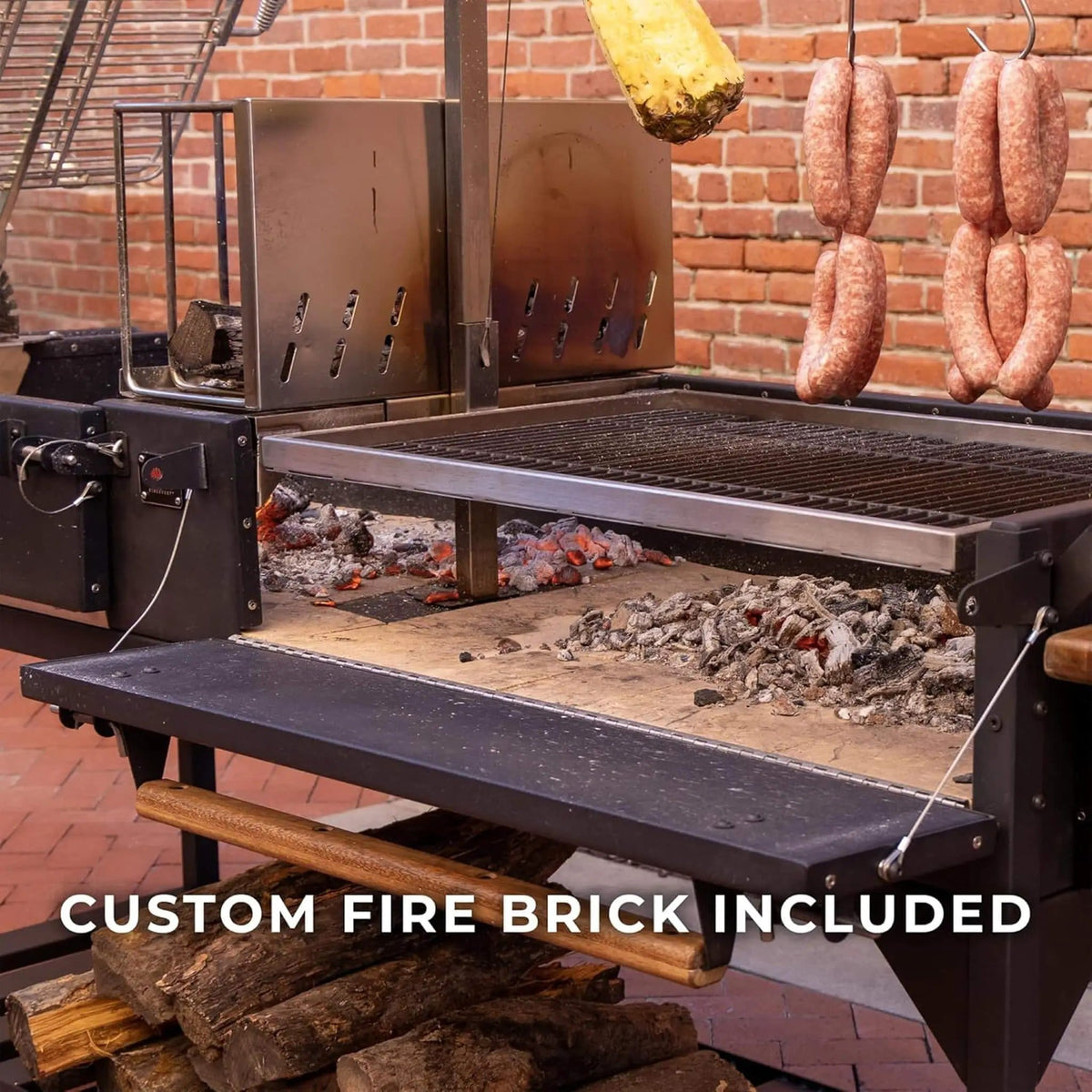 Extra-Large Argentine Santa Maria Wood Fire And Charcoal BBQ Grill With Brasero | Stainless Steel | Outdoor Grill | Outdoor Living