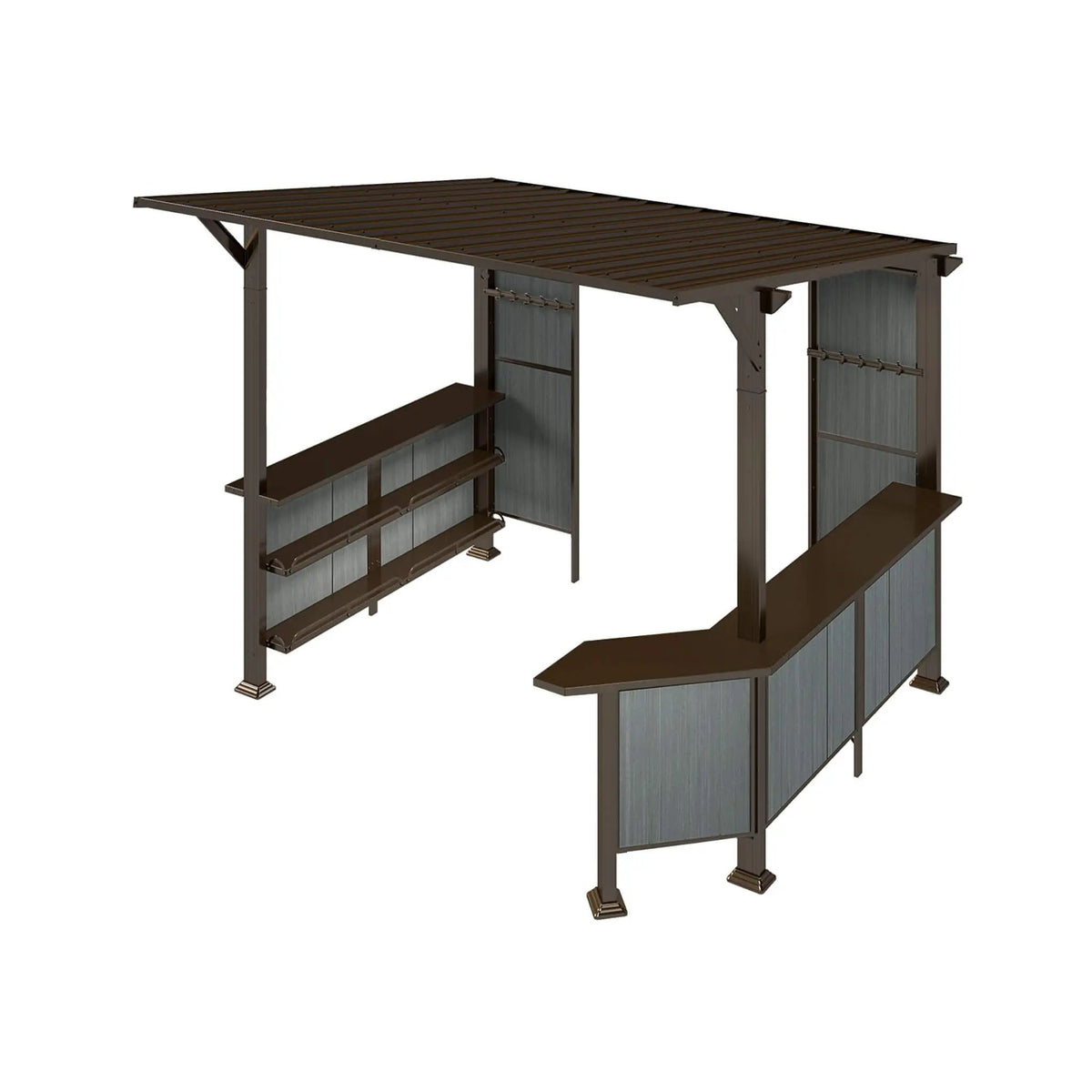 Hardtop Grill Gazebo | 9x10 Ft Footprint | Galvanized Steel Roof | Single-Slope Smoke Control