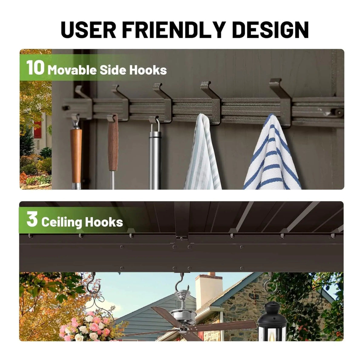Hardtop Grill Gazebo | 9x10 Ft Footprint | Galvanized Steel Roof | Single-Slope Smoke Control