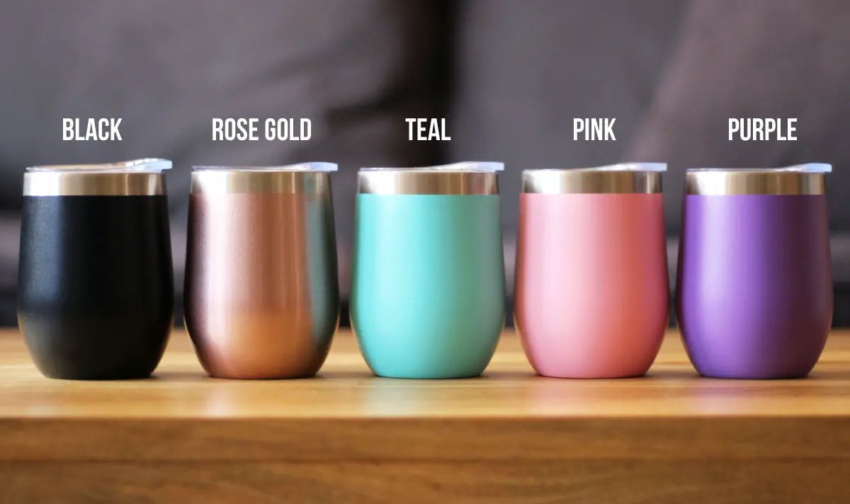 Bee Day Wine Tumbler | 12 Oz Double Wall Stainless Steel | Sliding Lid | Bumblebee Bday Party Décor