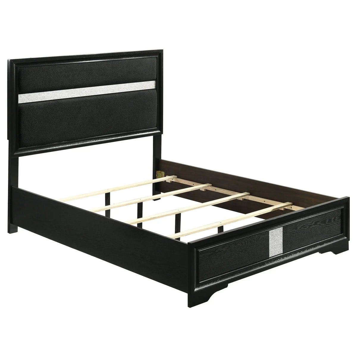 Miranda 54-inch Upholstered Full Panel Bed | 57.25 x 78.5 x 53.75 in | Fabric | Black