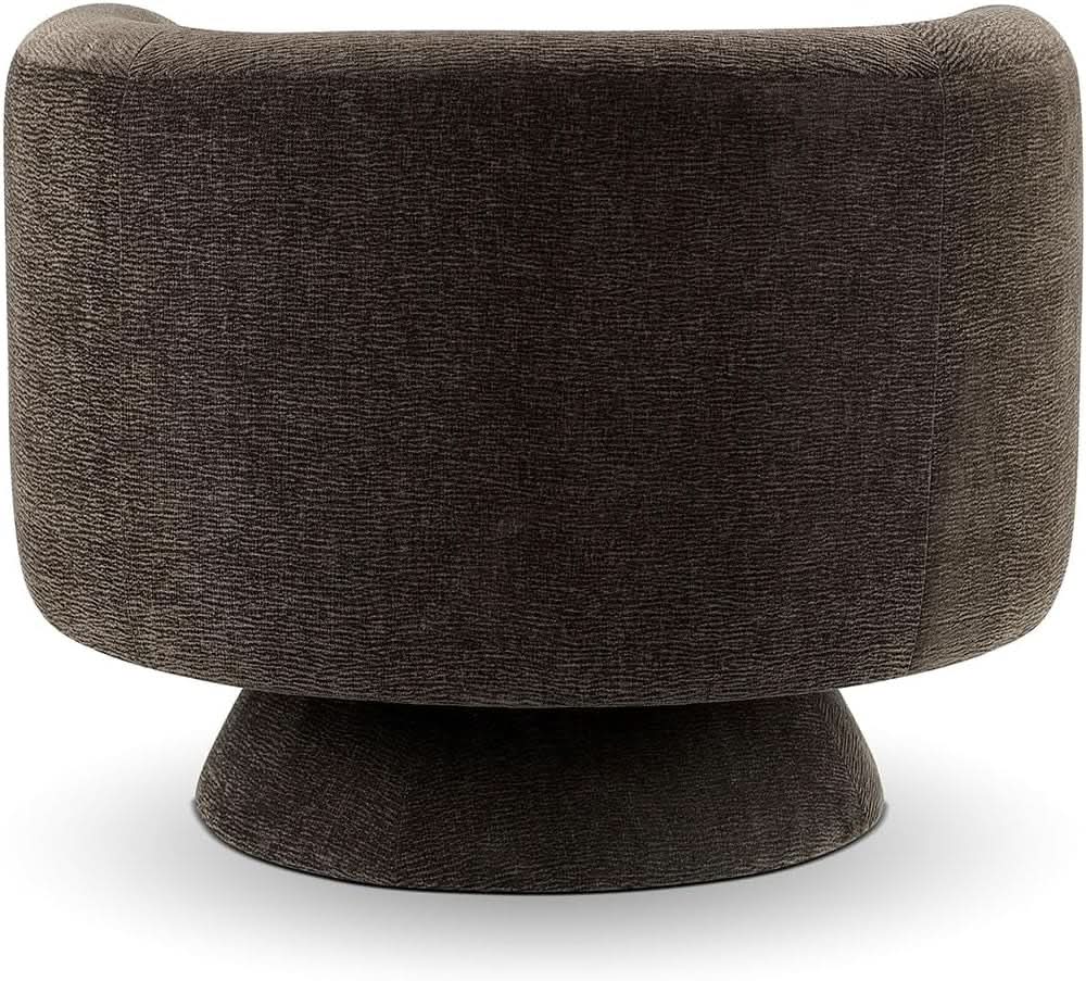 360 Degree Swivel Chair Espresso Velvet Upholstery from PriceLows™