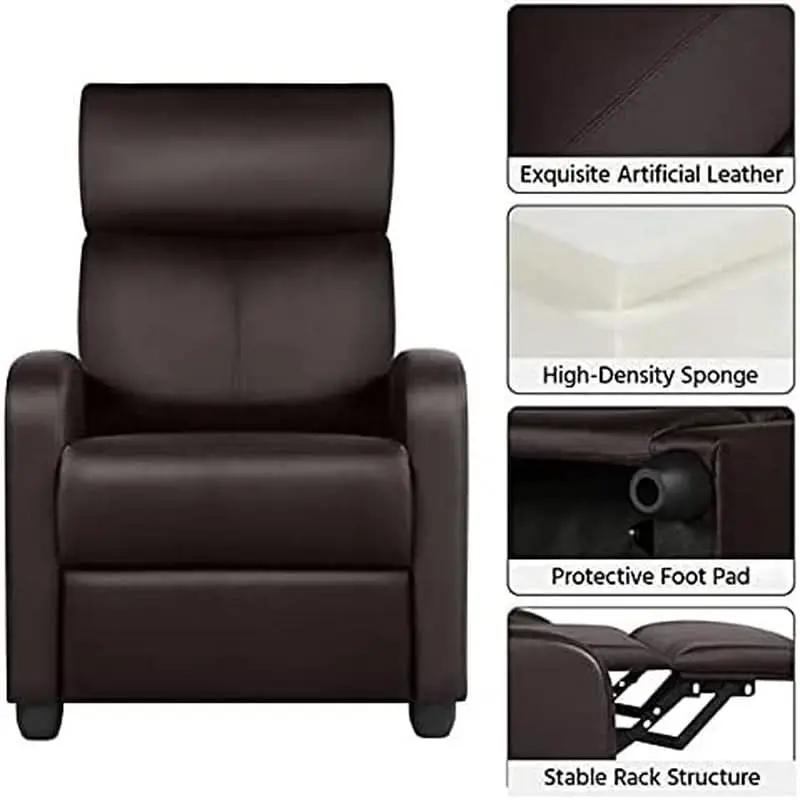 Set Of 2 PU Leather Padded Recliner Chairs For Living Room from PriceLows™