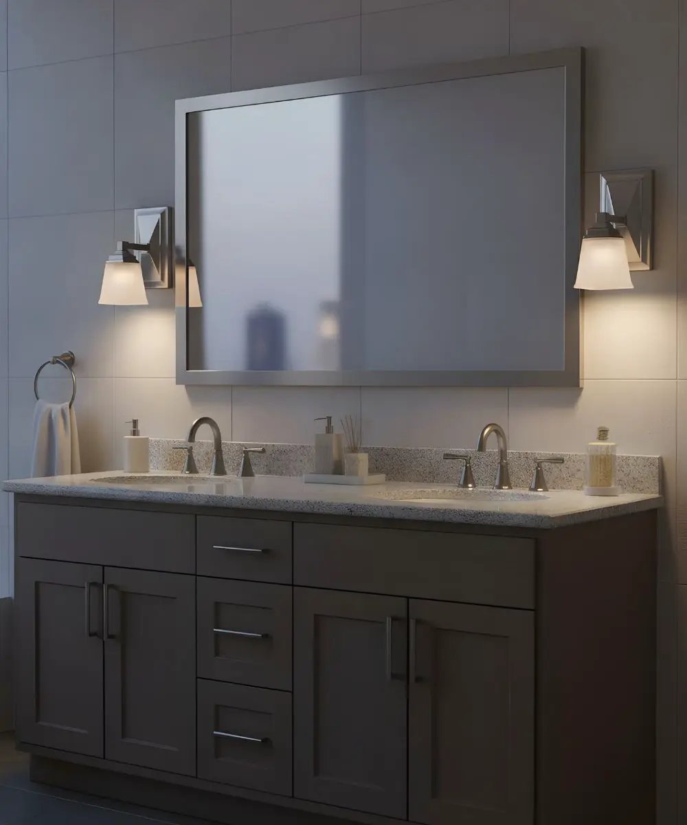 Bath Vanity Light | 1 Light LED | Square | 5 Inch | Brushed Nickel