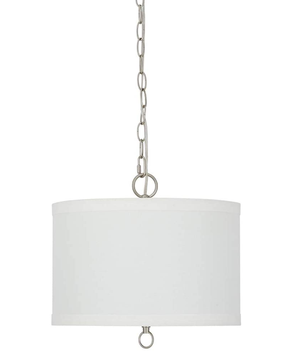 Pendant Light | Brushed Nickel | 14 Inch Wide | Linen
