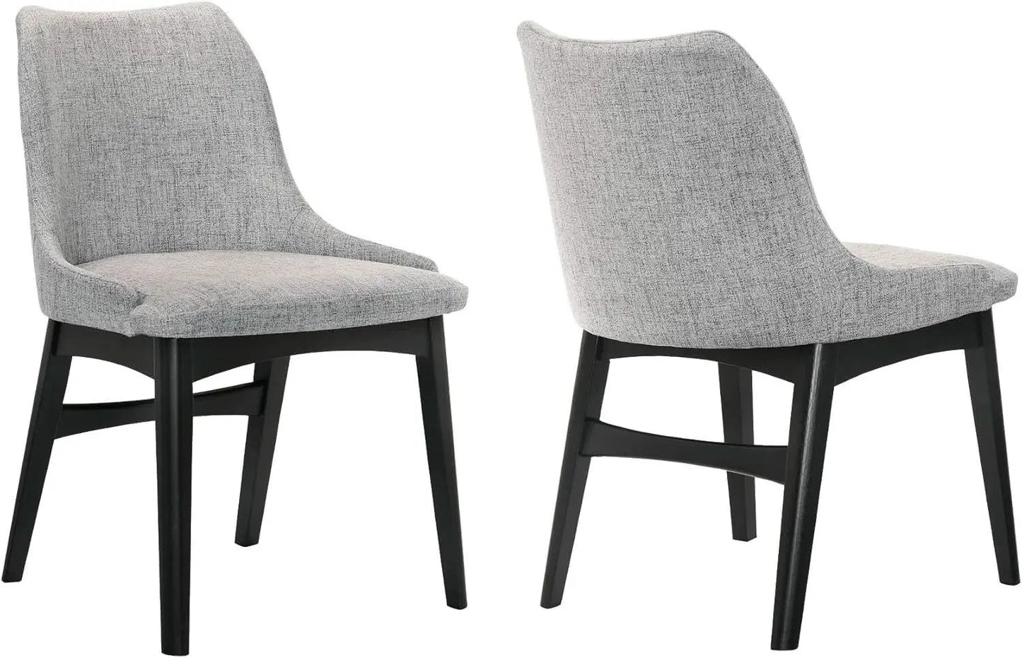 Gray Fabric Wood Dining Chairs Set Of 2 19-Inch Seat Height from PriceLows™
