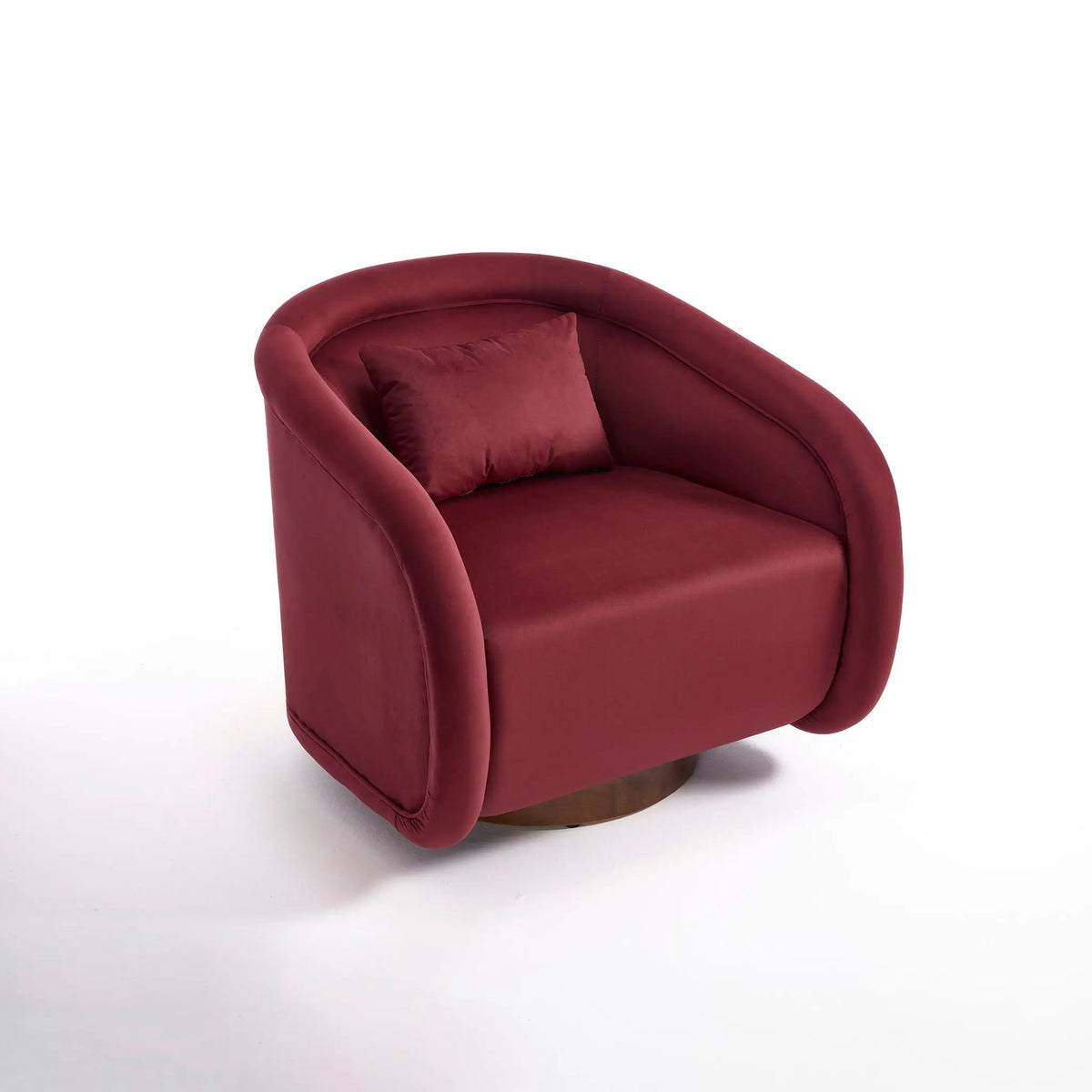 Teddy Fabric Swivel Accent Chair | 360 Degree Rotation | Solid Rubber Wood Frame | Cozy Texture