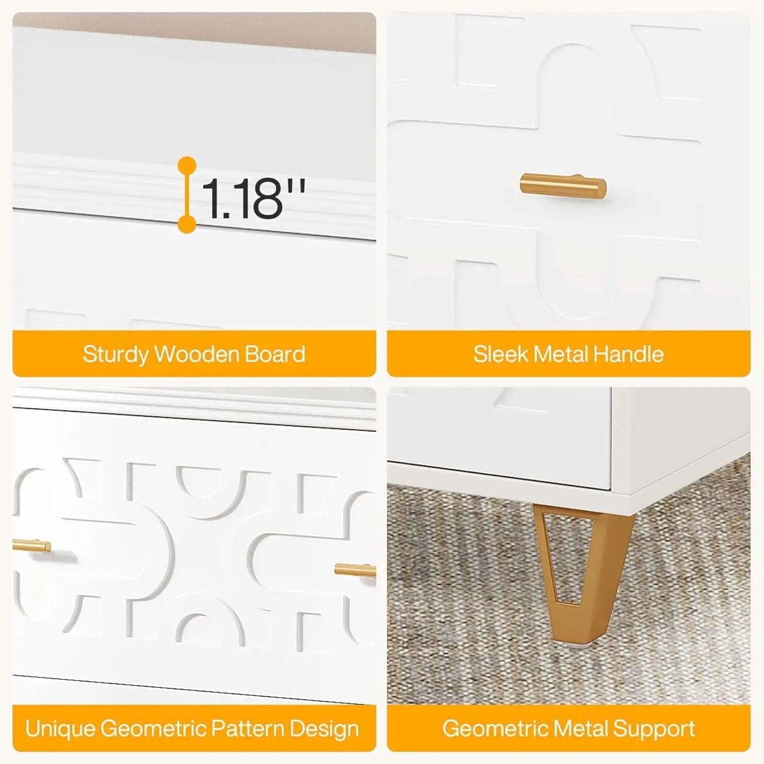 Two Drawer Lateral File Cabinet White And Gold For Legal Letter A4 Files Printer Stand Home Office from PriceLows™