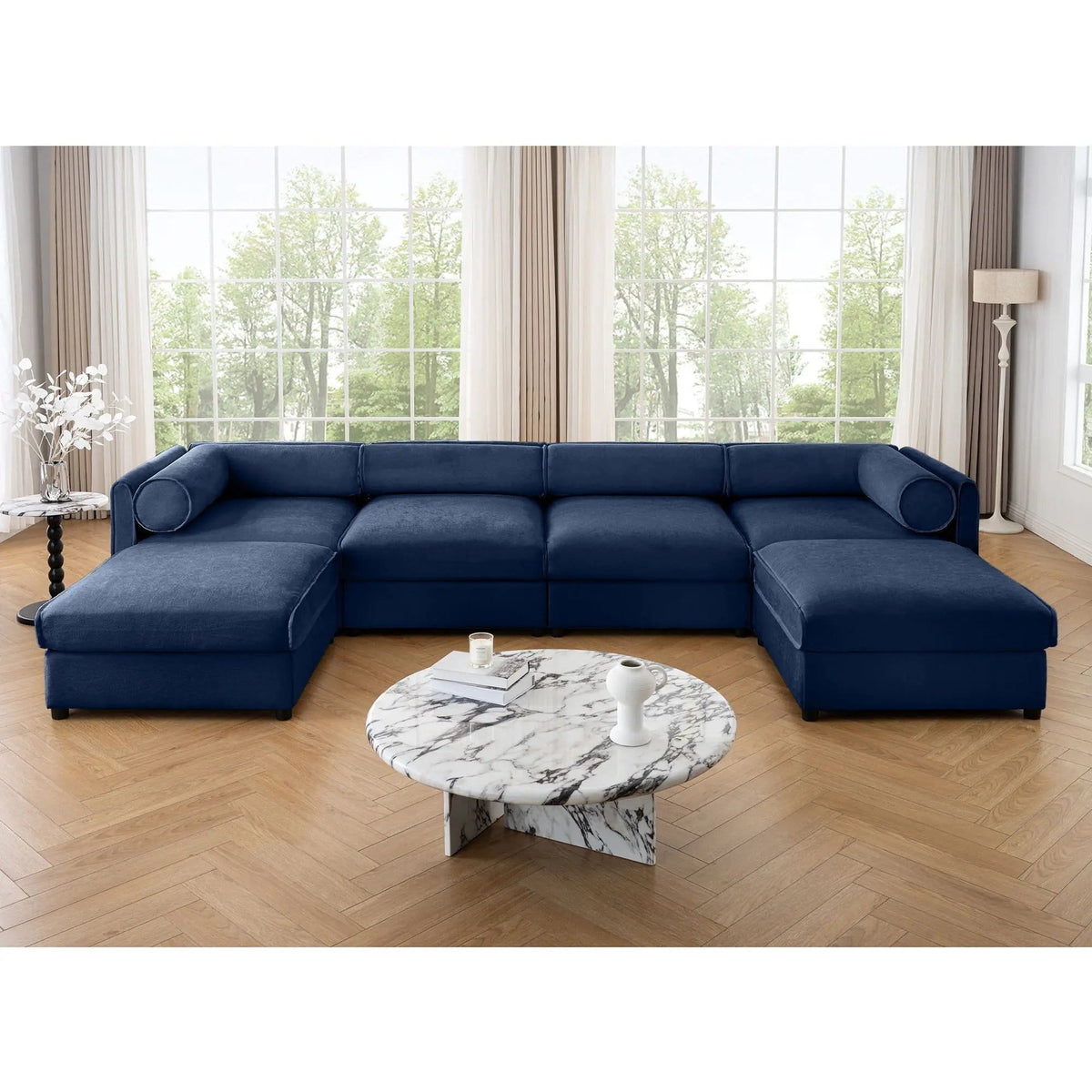 Contemporary Elegant Sofa With Storage And Ottoman 2 Piece Living Room Set | 2 Piece Living Room Set | Living Room Furniture | Living Room