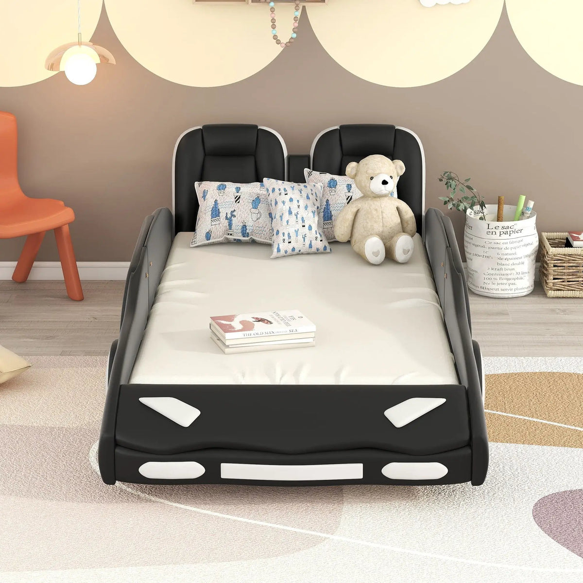 Twin Platform Bed | Race Car Design | Pine Wood Construction