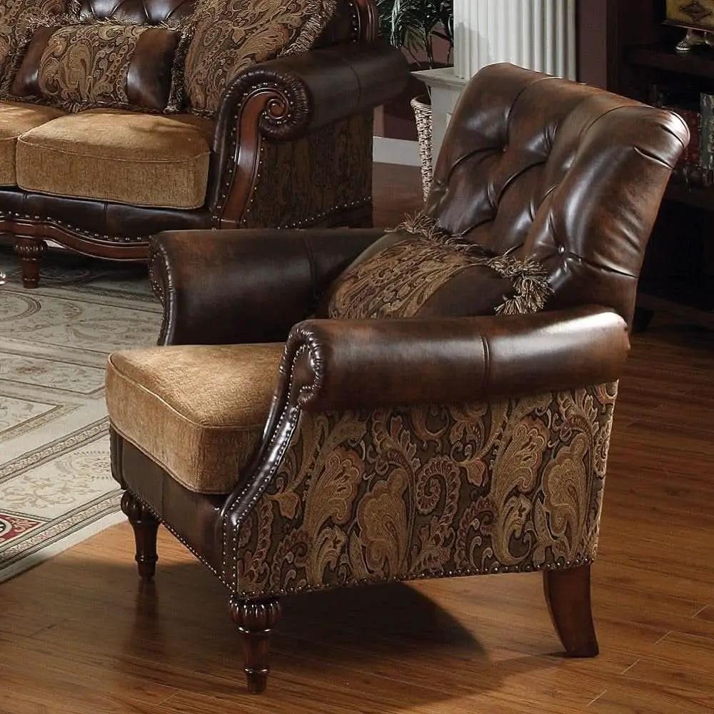 4 Piece Living Room Set With Sofa Loveseat Chair And Coffee Table Brown Chenille from PriceLows™