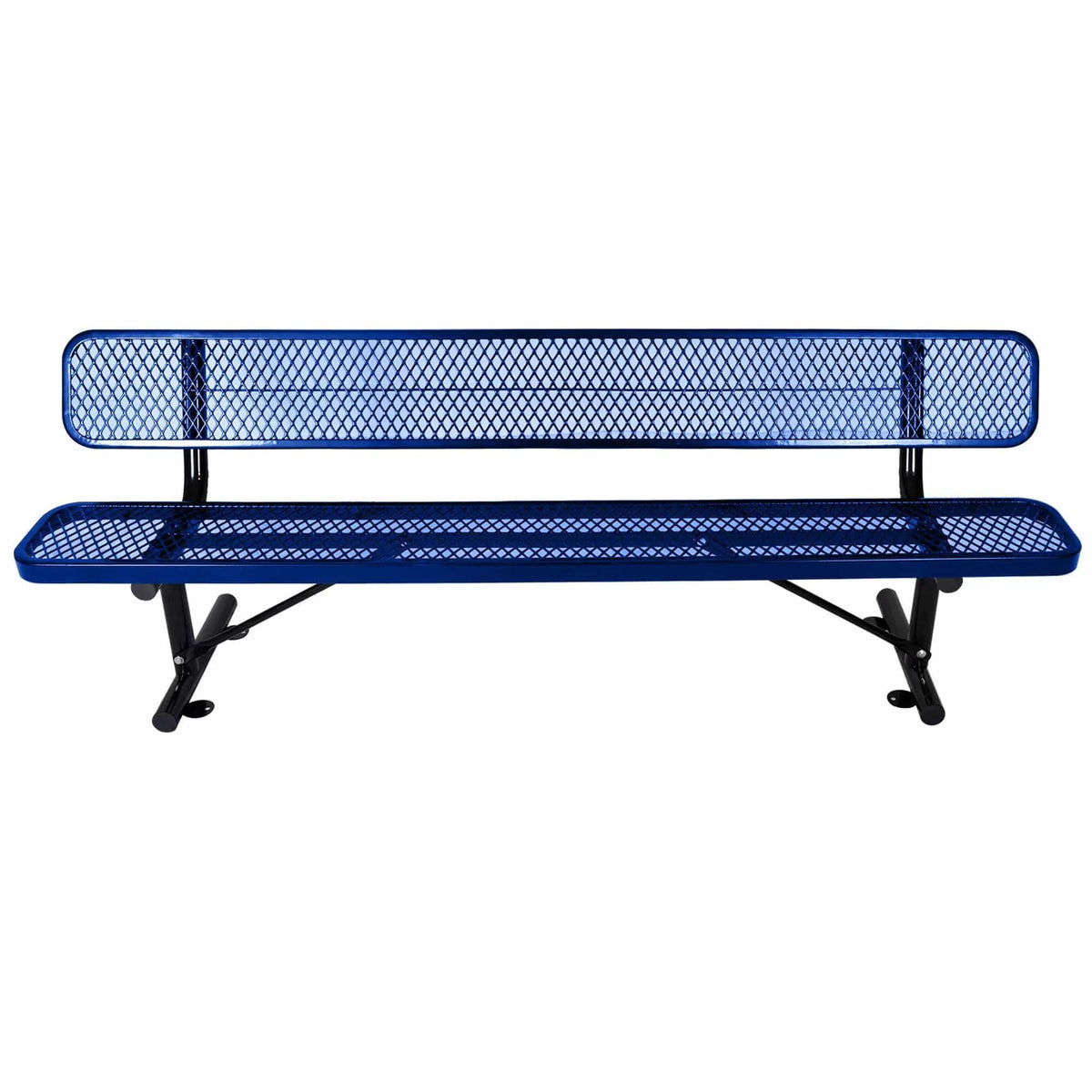 6' Outdoor Steel Bench With Backrest | 5 Pieces | Steel | Outdoor Living