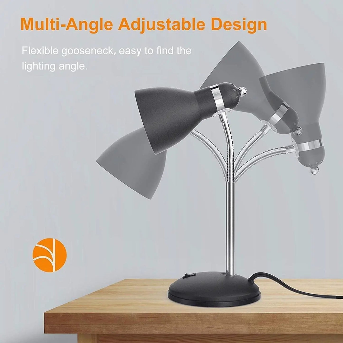 Matte Black Desk Lamp With Flexible Goose Neck Light from PriceLows™
