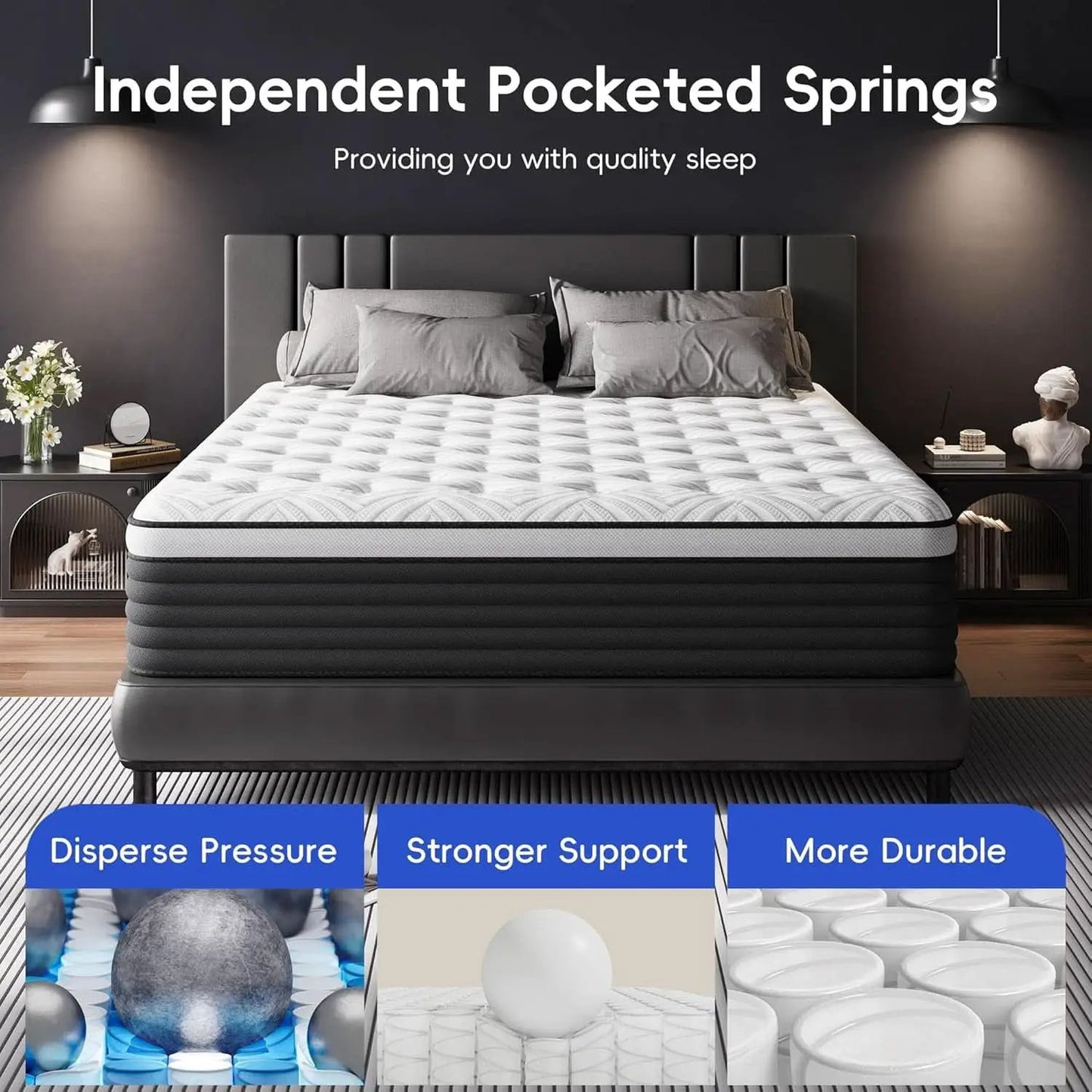 Twin Pressure Relief Memory Foam Hybrid Mattress Pocketed from PriceLows™