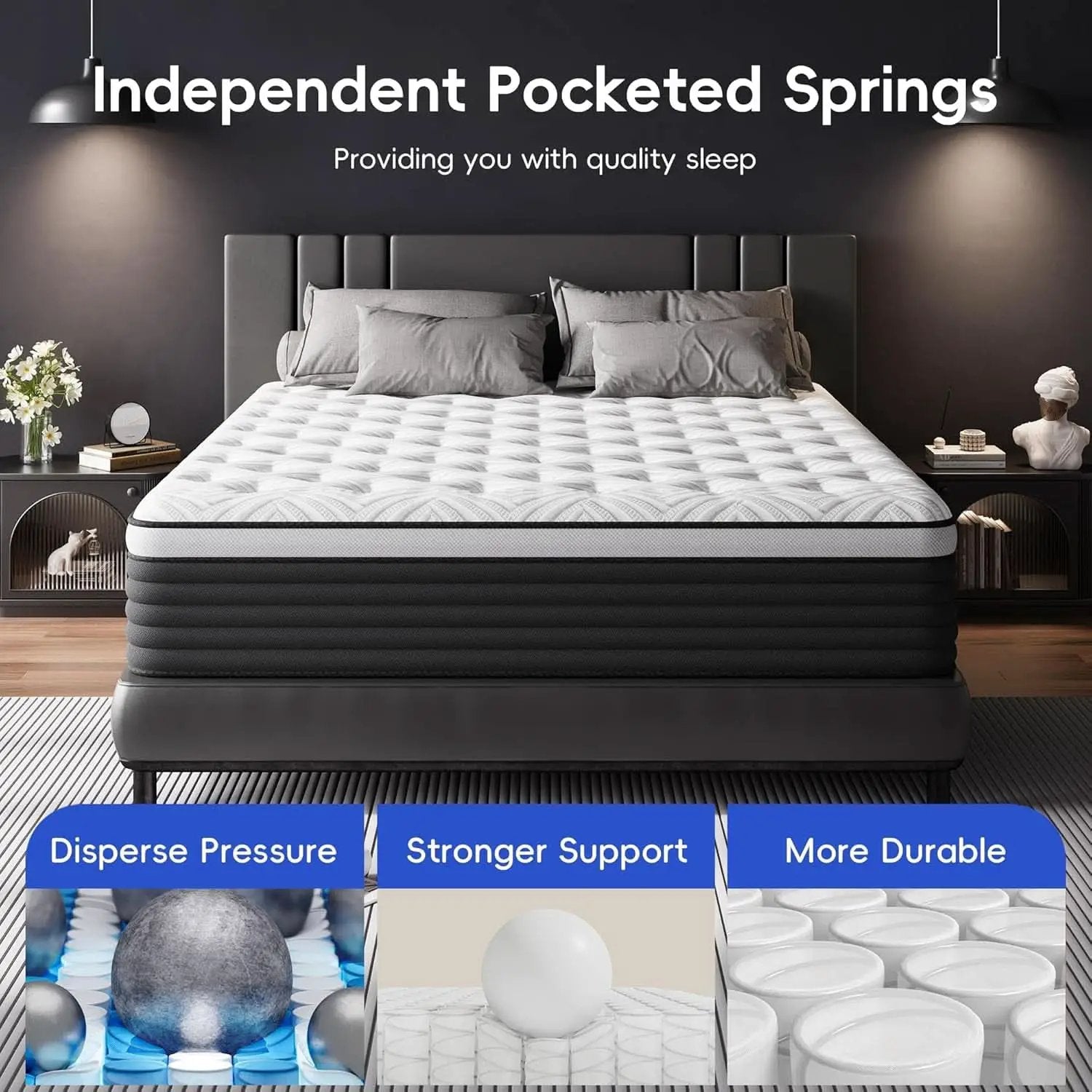 Twin Pressure Relief Memory Foam Hybrid Mattress Pocketed from PriceLows™