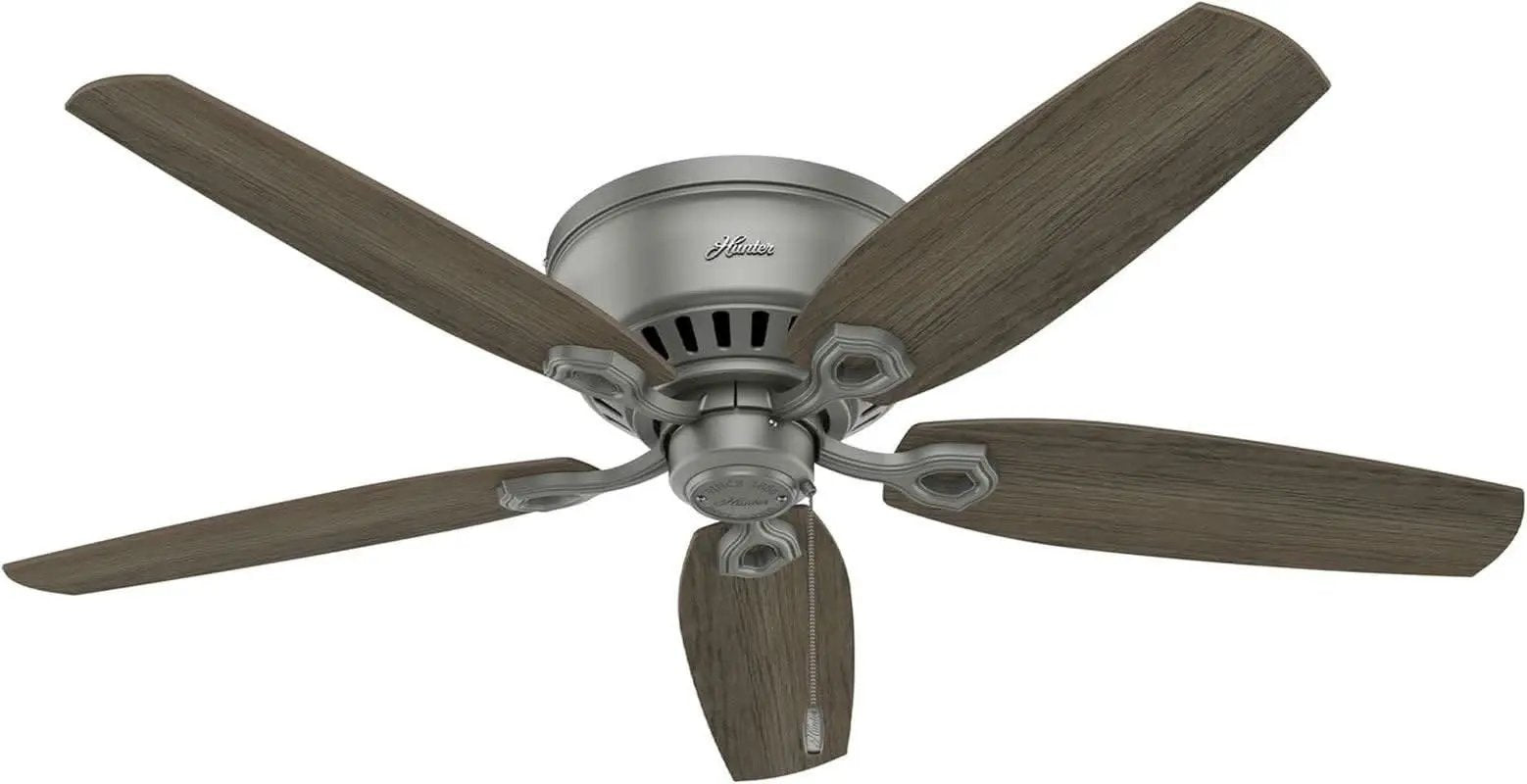 52 Inch Matte Silver LED Ceiling Fan With Integrated Light from PriceLows™