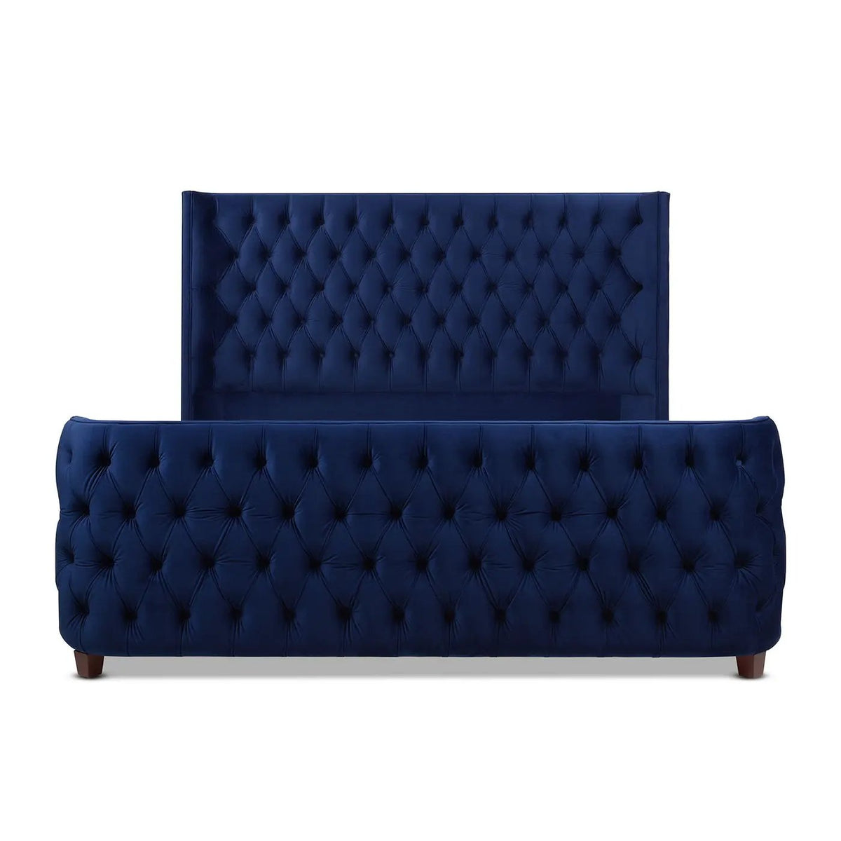 Brooklyn Tufted Panel Bed | Headboard And Footboard Set | Wingback Design | Diamond Tufting