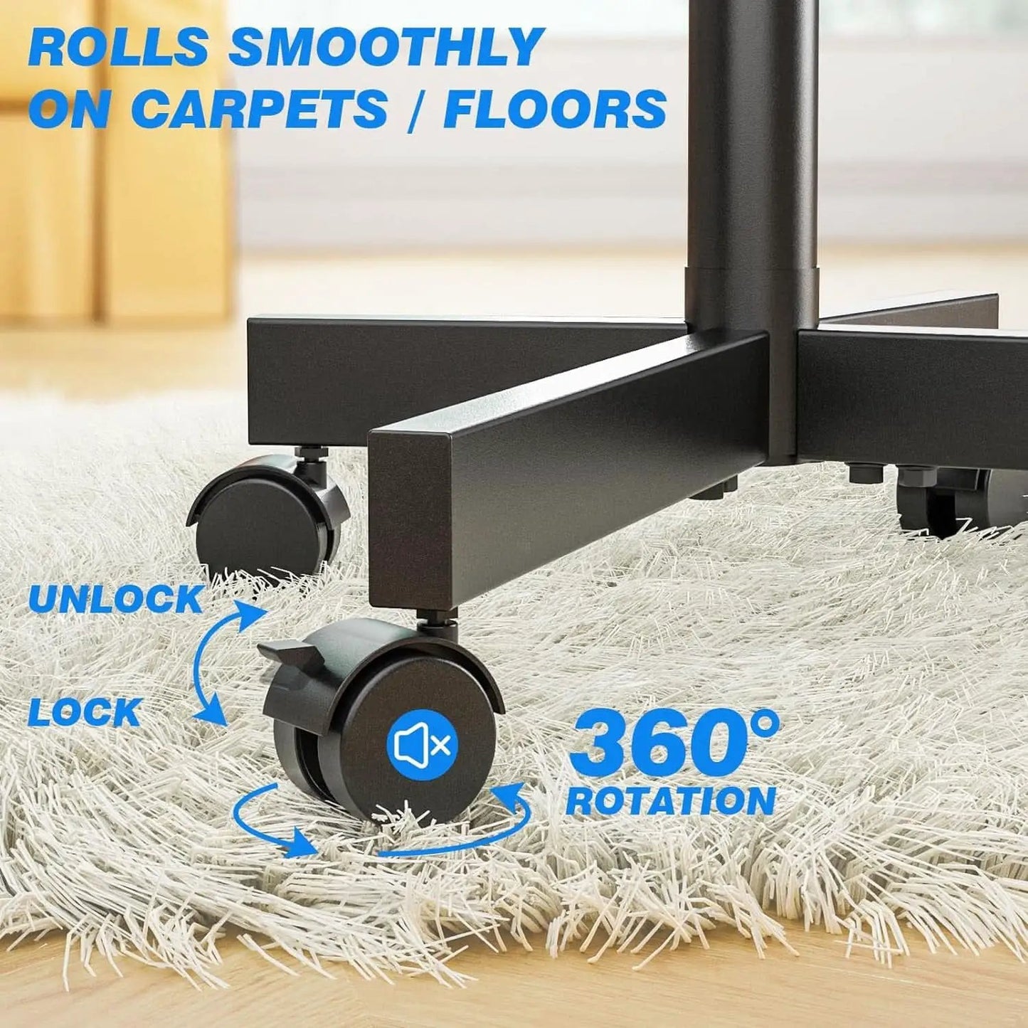 Mobile TV Cart 23-60 Inch TVs, Height Adjustable Wheels from PriceLows™