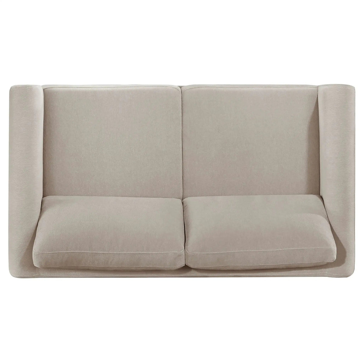 Islington Fabric Upholstered Panel Arm Loveseat | 57.75 x 32.75 x 35 in | Engineered Wood & Polyester | Taupe