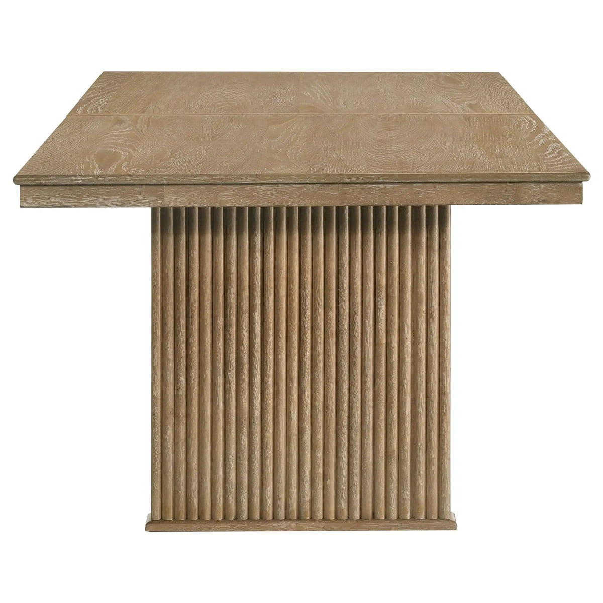 Adina 89-inch Extension Dining Table Distressed Light | 71.75 x 41.75 x 30 in | Rubberwood & Engineered Wood | Brown