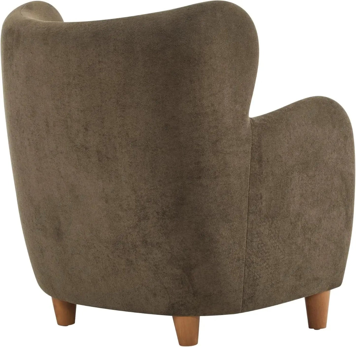 Brown Velvet Wingback Chair With Contoured Backrest from PriceLows™