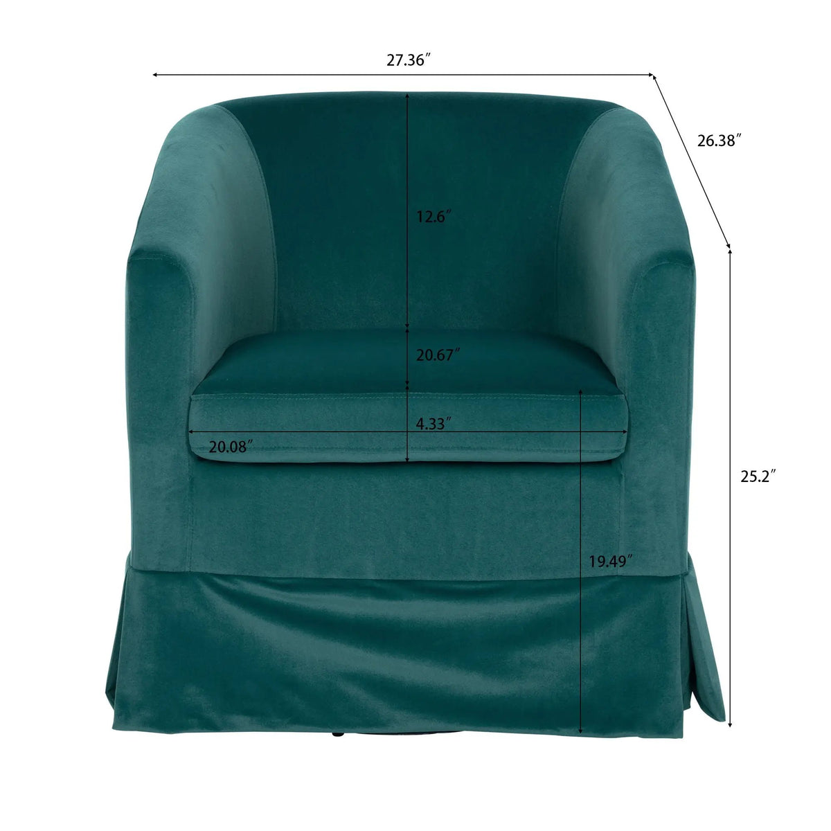 Swivel Chair | 360 Degree Rotation | Solid Wood Frame | Black