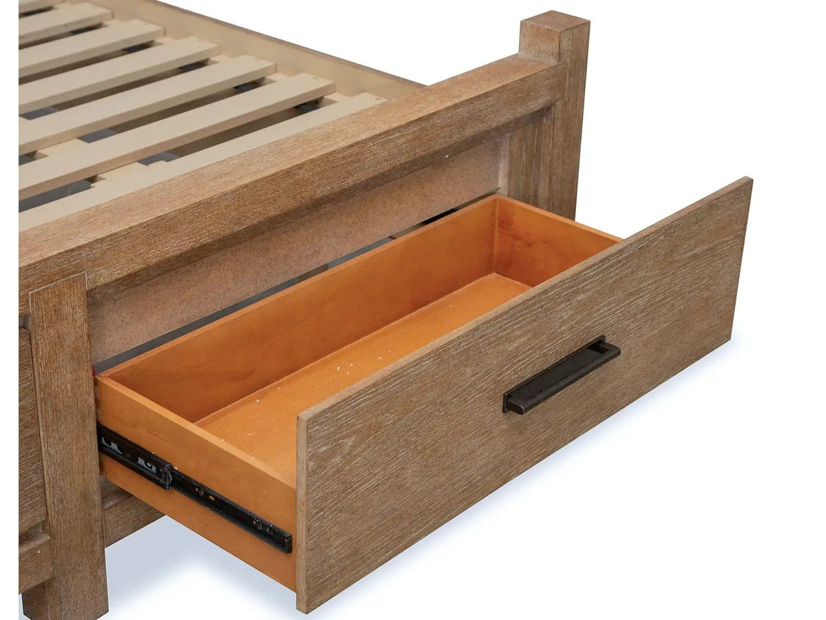 Plum Creek Upholstered Panel Storage Bed | 6 Pieces | Oak Veneer | Bedroom