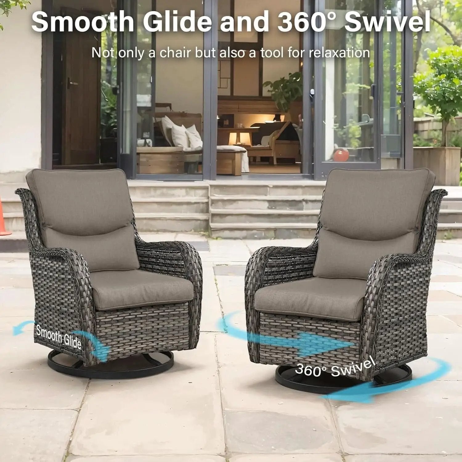 Outdoor Swivel Rocker Patio Chairs Set with Table from PriceLows™