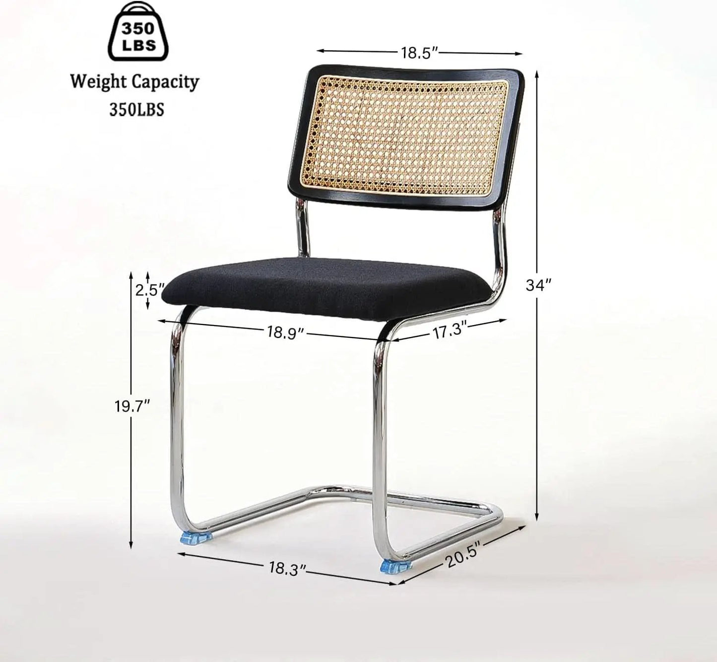 Black Chrome Rattan Midcentury Cesca Dining Chairs from PriceLows™