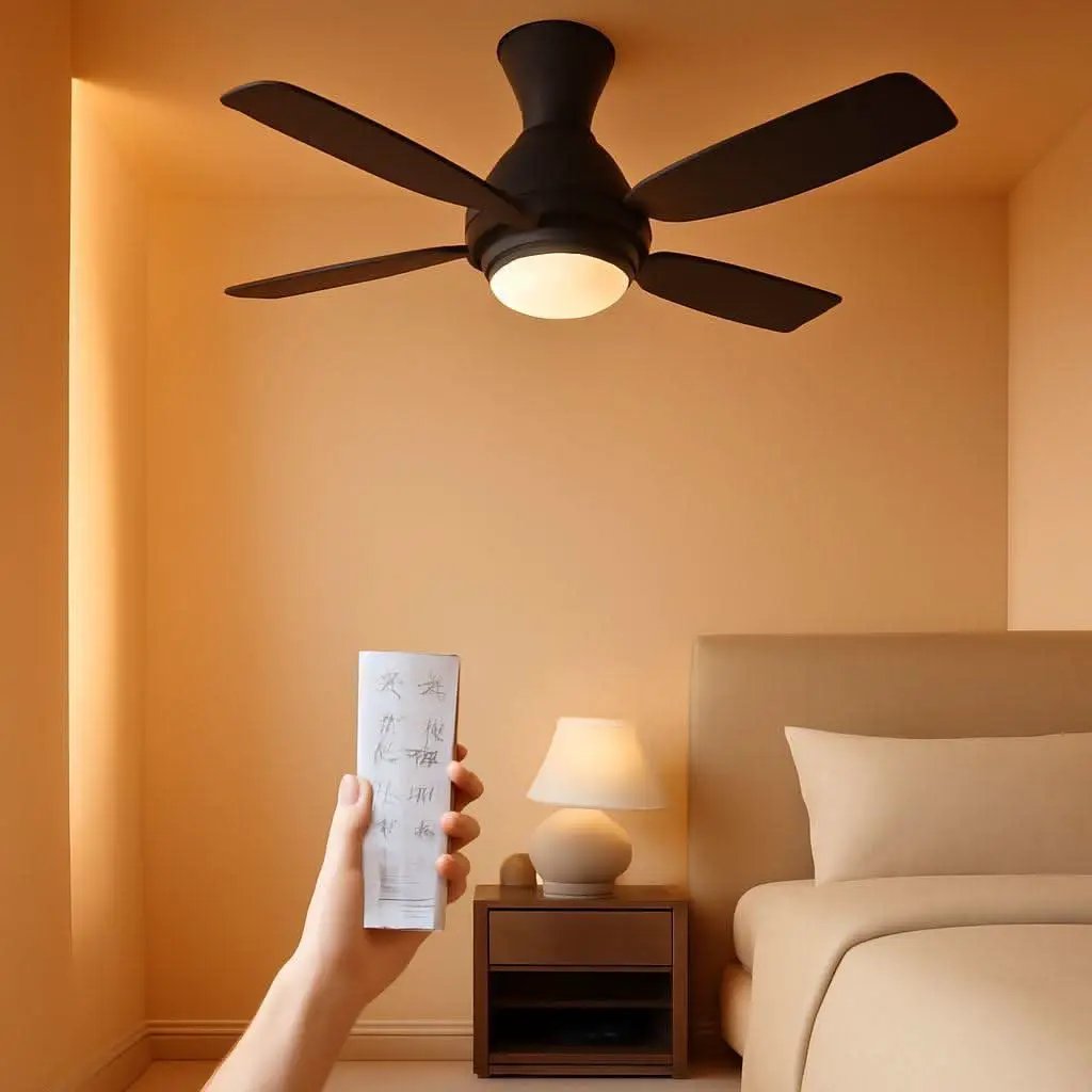 52 Inch Matte Black Ceiling Fan For Living Room Space from PriceLows™