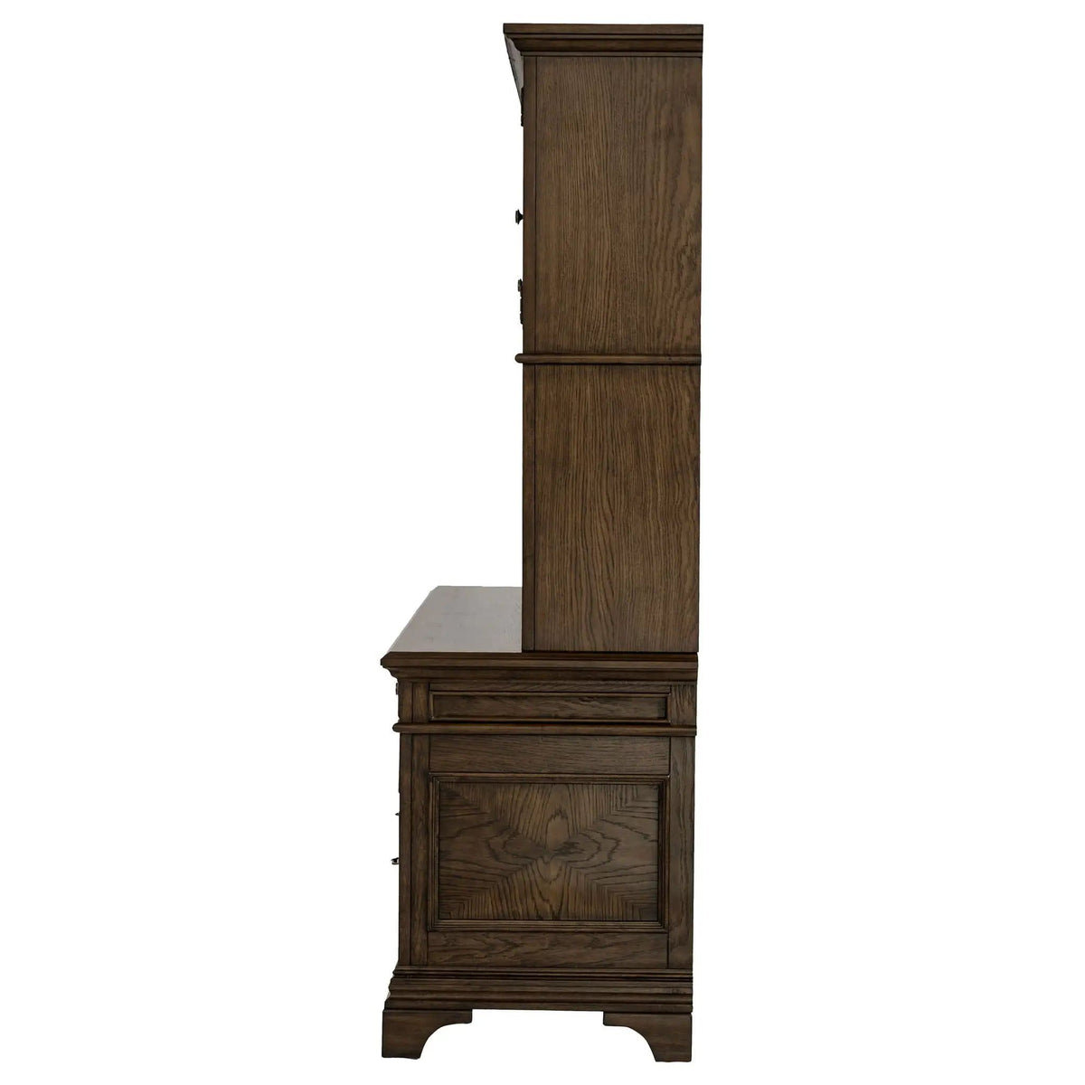 Hartshill 66-inch 5-drawer Credenza with Hutch Burnished | 66 x 24 x 78.25 in | 5-Drawer | Oak