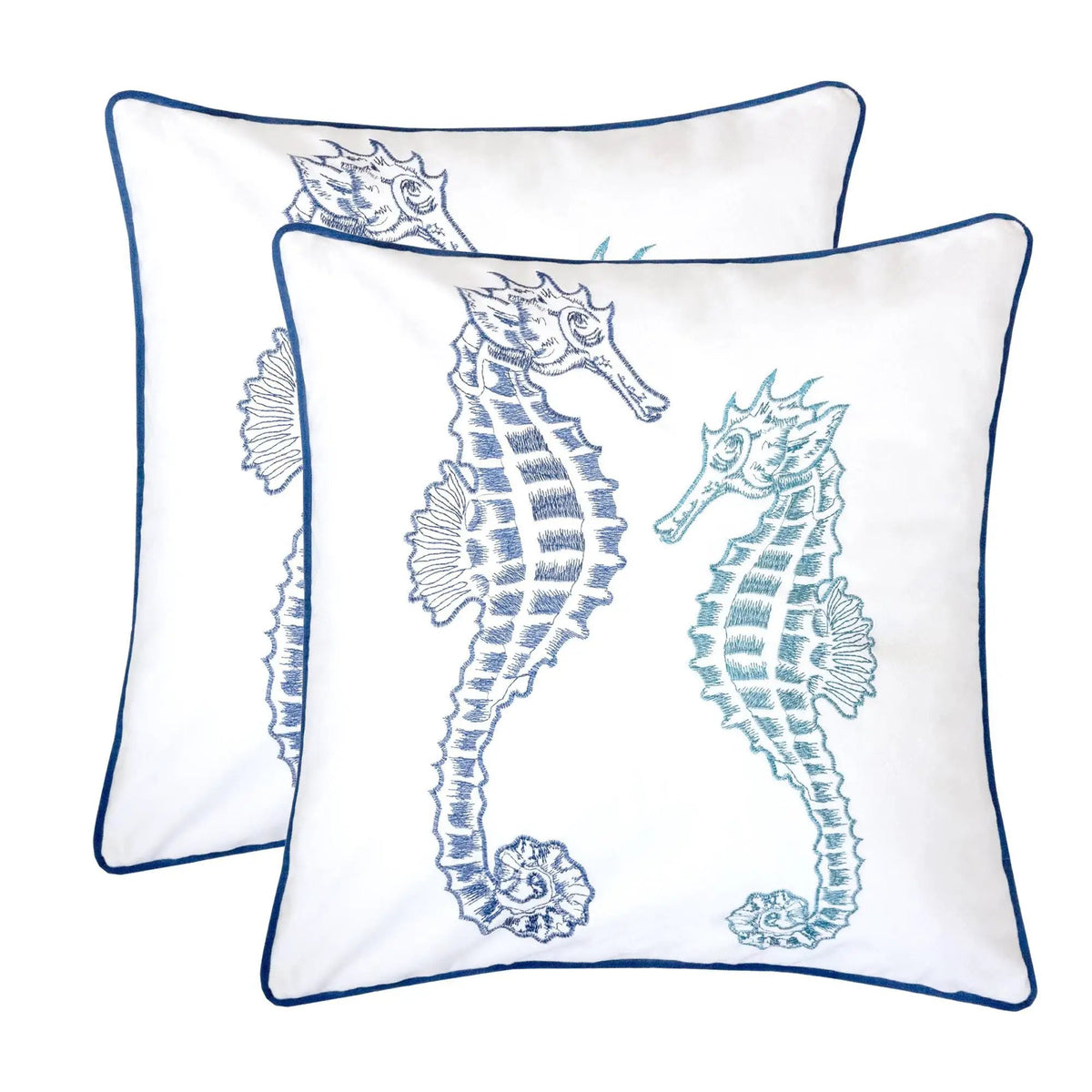 Seahorses Pillow Cover | 20x20 Inch | Matching Back | Hidden Zipper