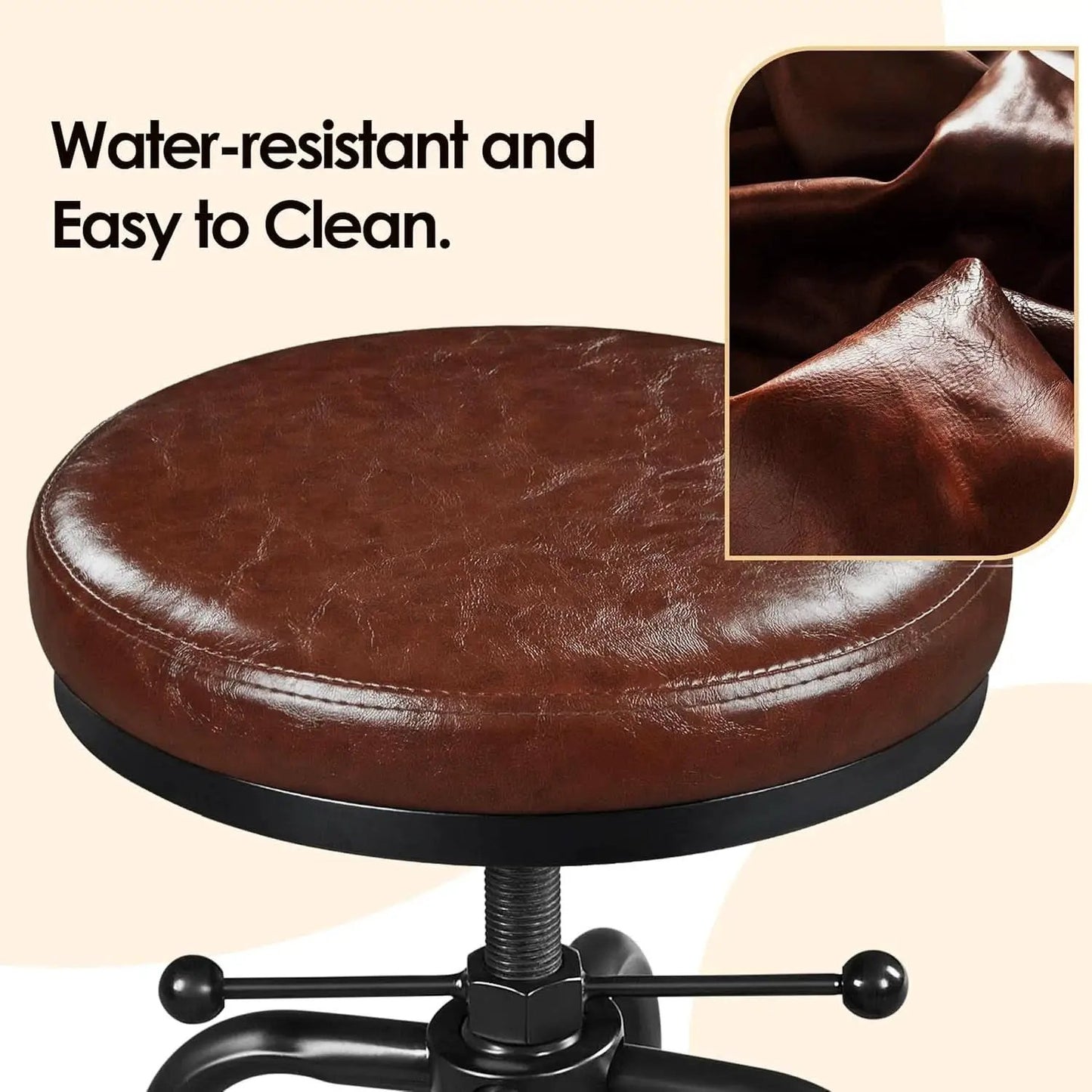 Industrial Bar Stool Adjustable Brown Counter Height from PriceLows™