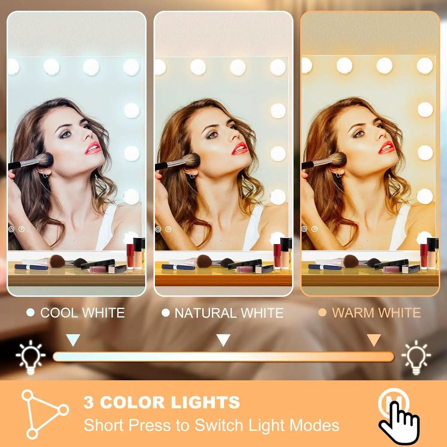 23 Inch Vanity Mirror With Dimmable Lights 10x Magnification from PriceLows™