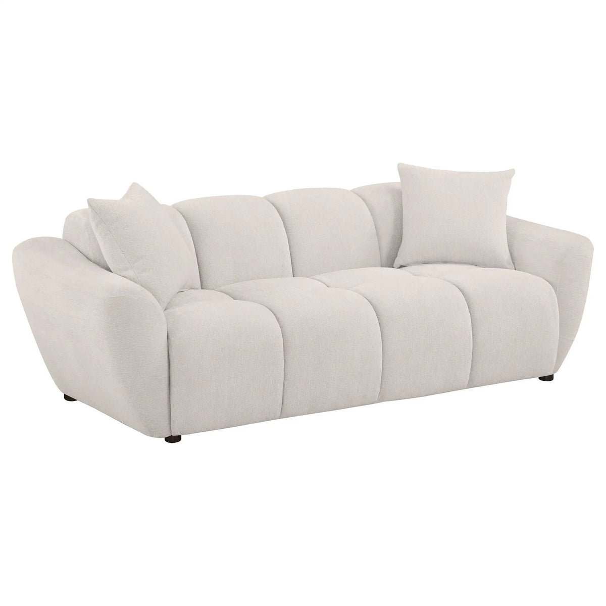Destino Chenille Upholstered Splayed Arm Sofa Greige | 89.75 x 38.75 x 30 in | Chenille | Living Room