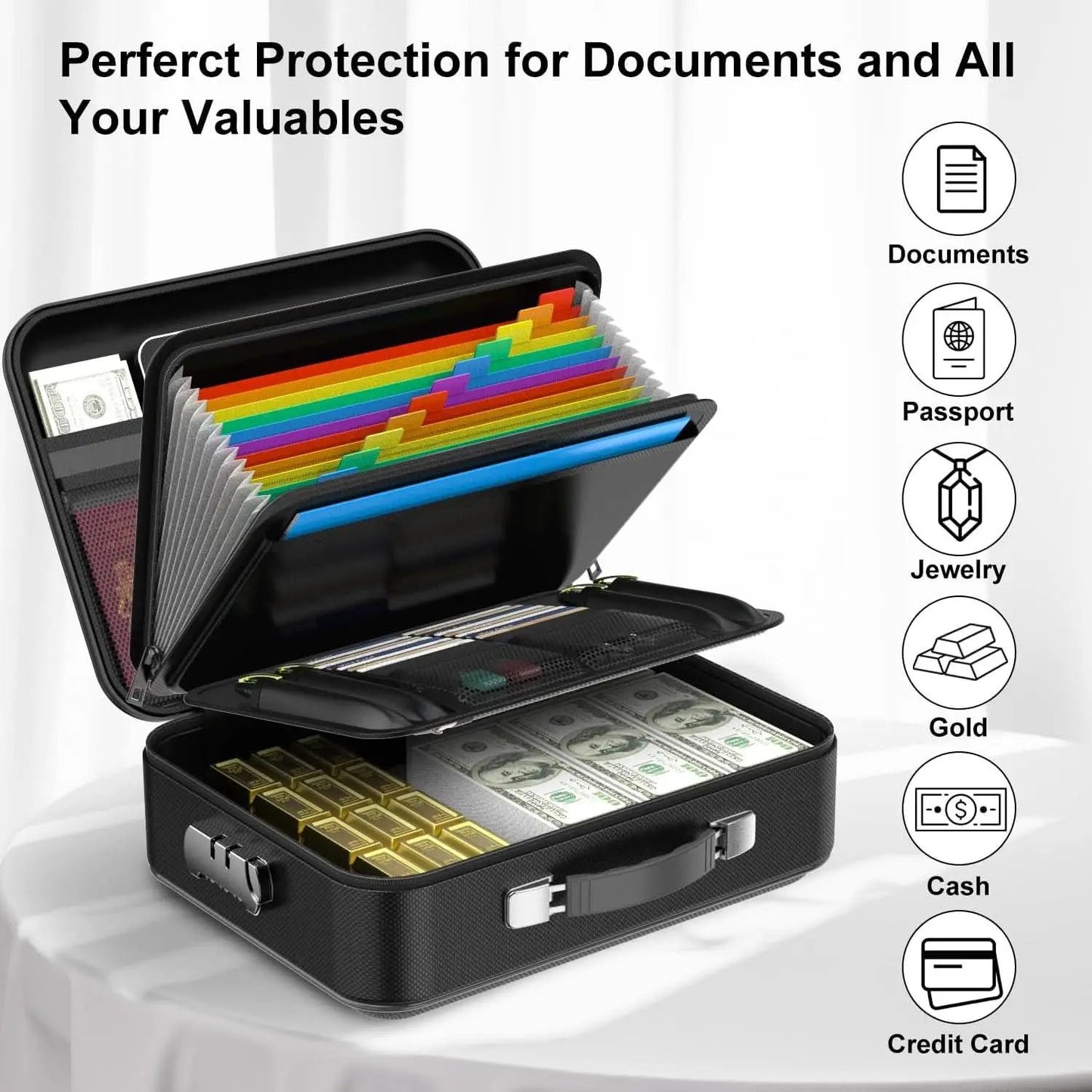Fireproof Document Box Hard Shell Lock UL Certified from PriceLows™
