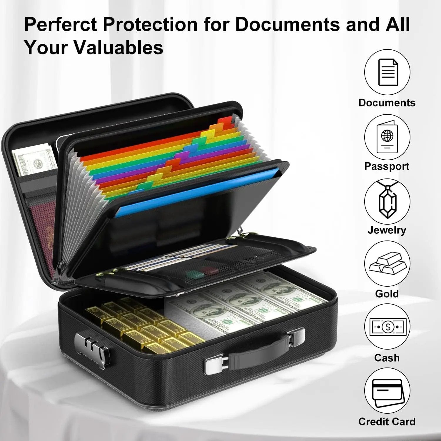 Fireproof Document Box Hard Shell Lock UL Certified from PriceLows™