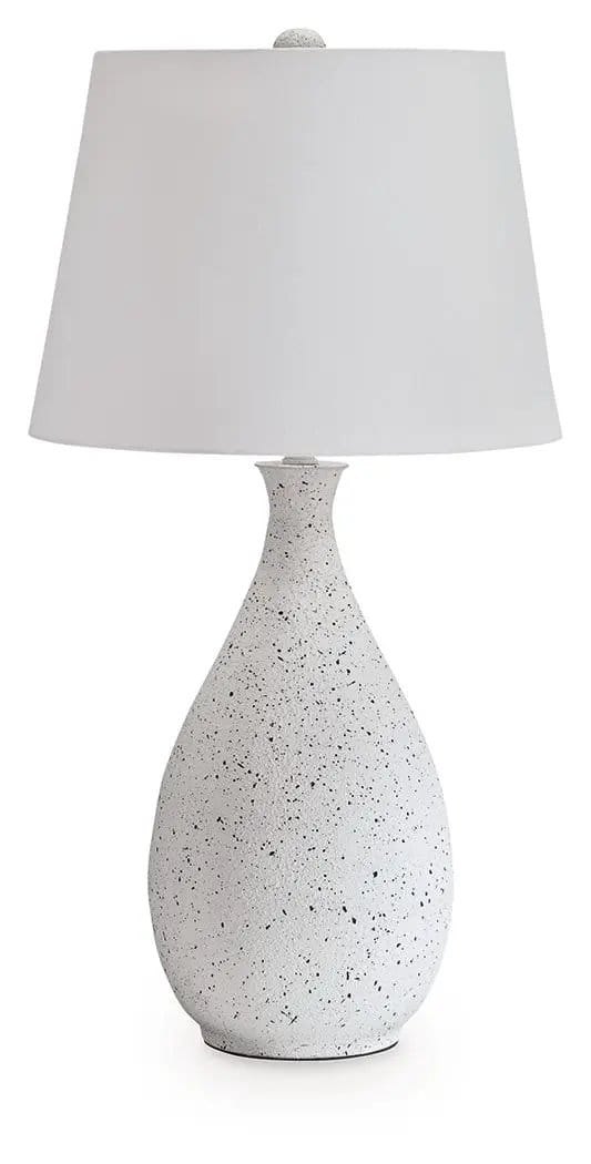 Wyattford Metal Table Lamp | 17.25 x 17.25 x 32.75 in | Fabric & Metal | White / Black