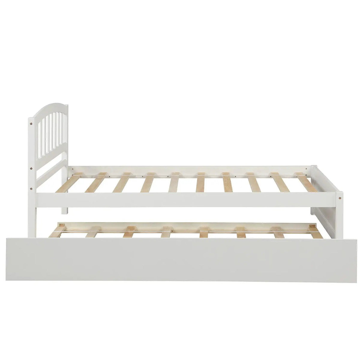 Wood Platform Bed Frame | Trundle Included | Minimalist Stylish Design | 37.5 Inch Height