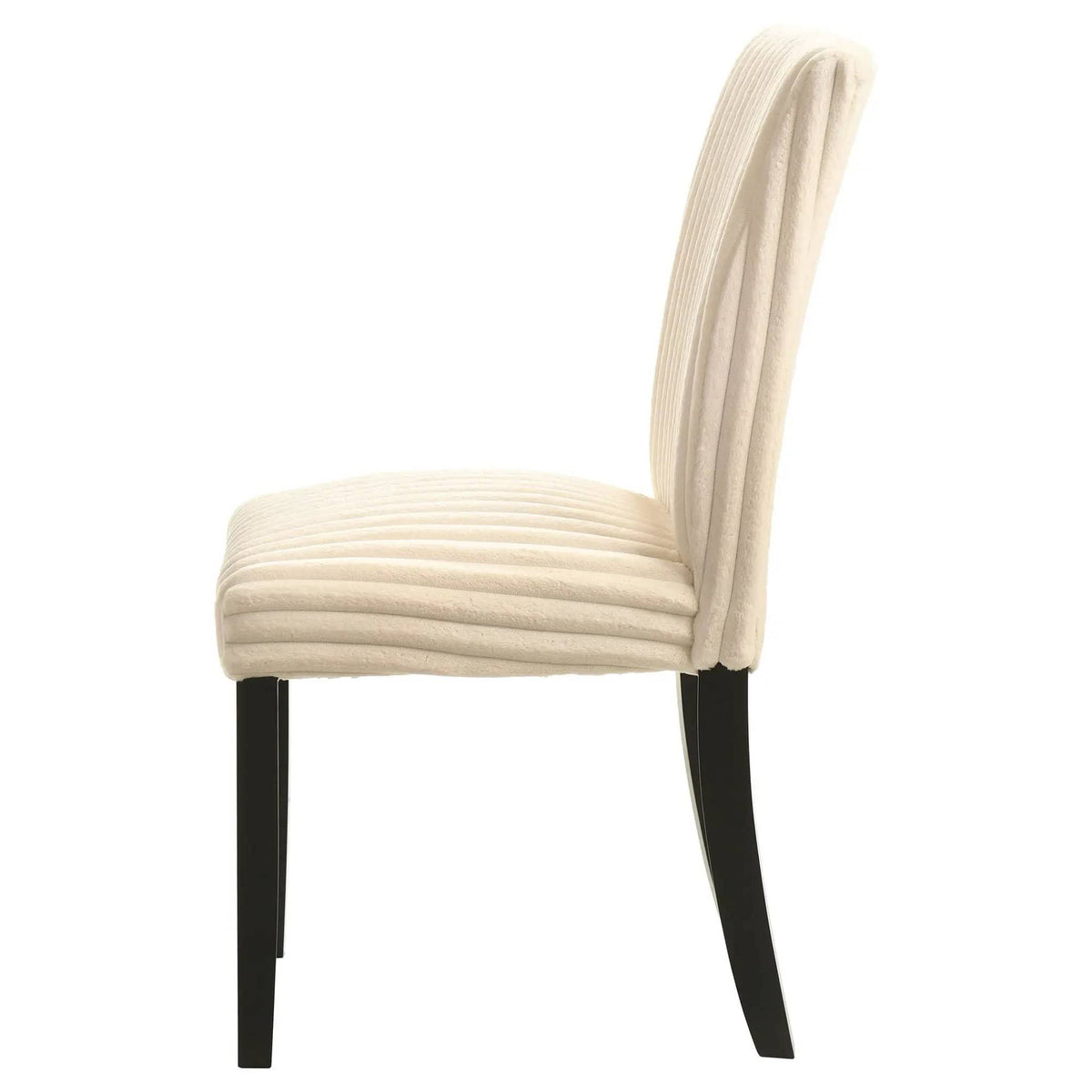 Dermott Upholstered Parson Dining Side Chair Cream (Set of 2) | 19.5 x 23.75 x 36.75 in | Rubberwood & Fabric | Dining Room