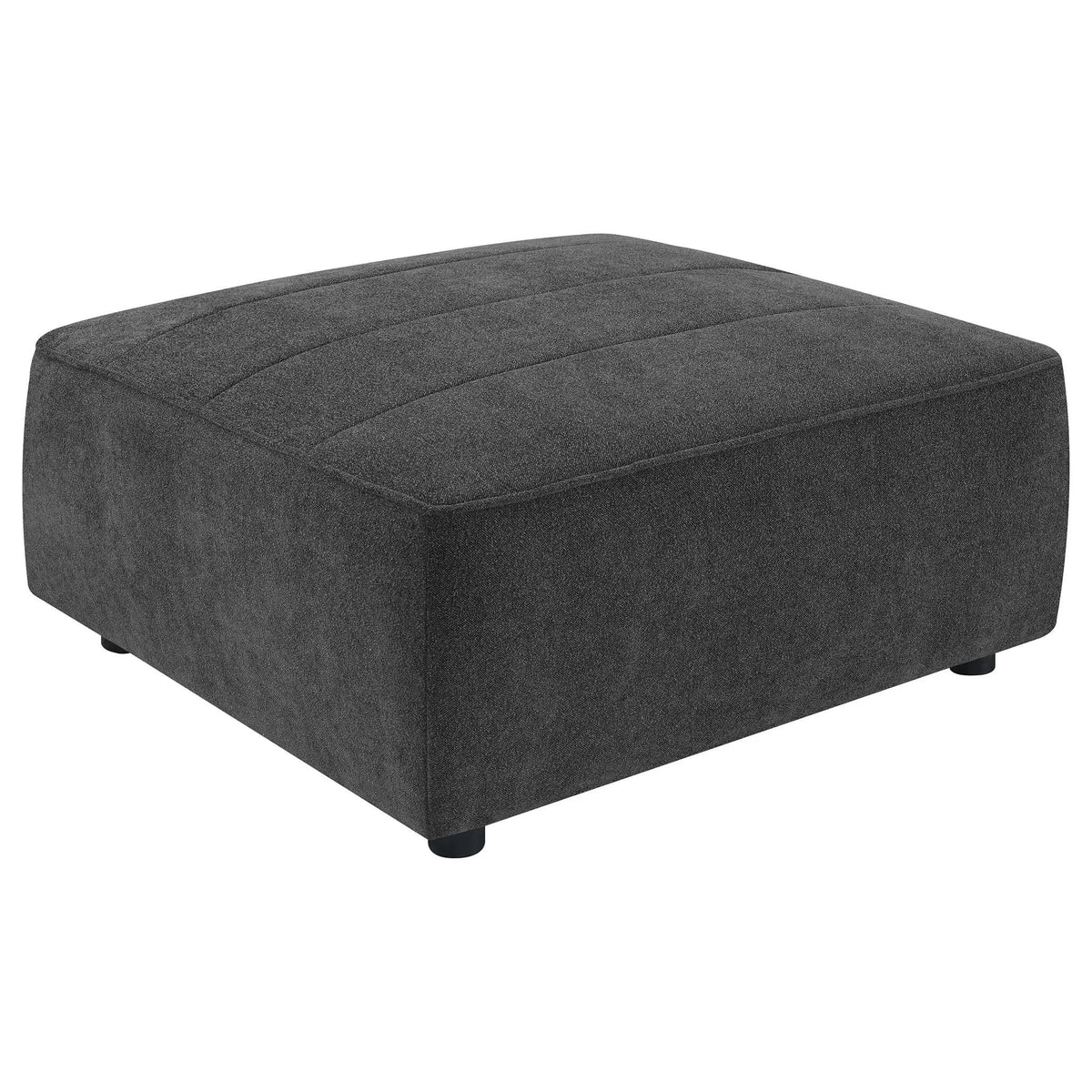 Sunny Square Upholstered Ottoman Dark | 35 x 34 x 17 in | Living Room Furniture | Charcoal