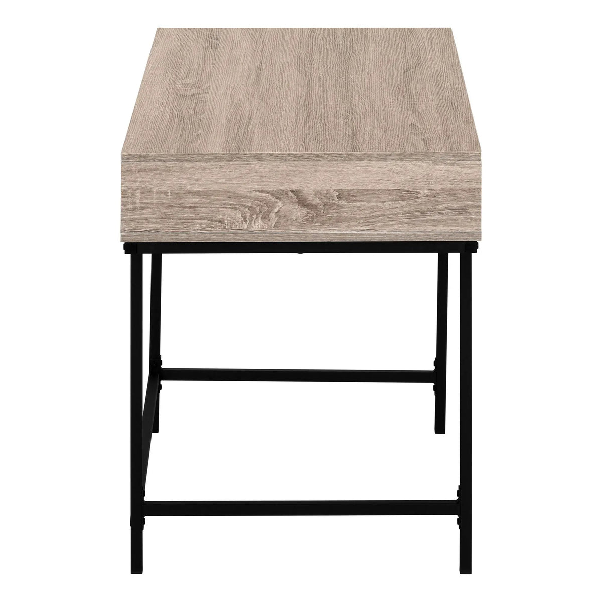 Stone-Look Computer Desk | Two Storage Drawers | Metal Base | 47.25 Inch Length