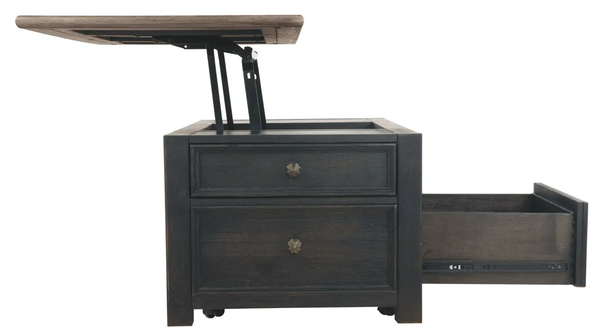 Tyler Creek Lift Top Cocktail Table | 46 x 26 x 19.5 in | Engineered Wood | Grayish Brown / Black