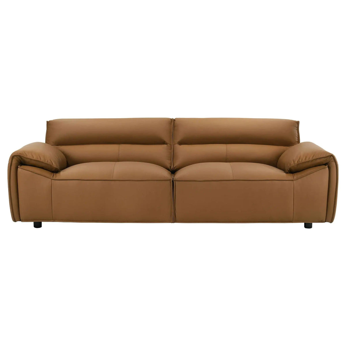 Buxton Top Grain Leather Upholstered Sofa | 91.25 x 37.5 x 29.5 in | Leather | Orange