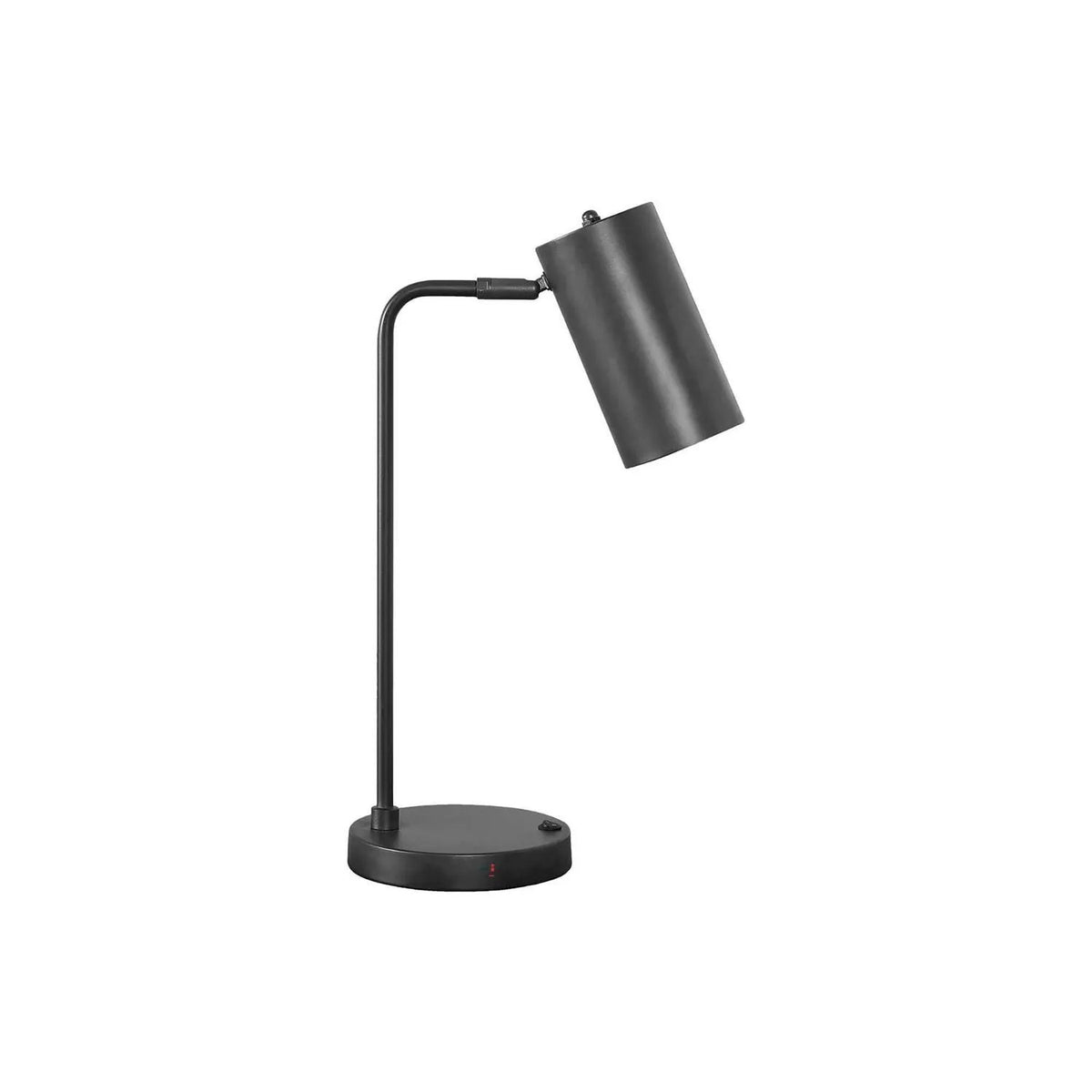 Gray Table Lamp With USB Port | Adjustable Shade | Mid-Century Inspired | 17.75 Inch Height